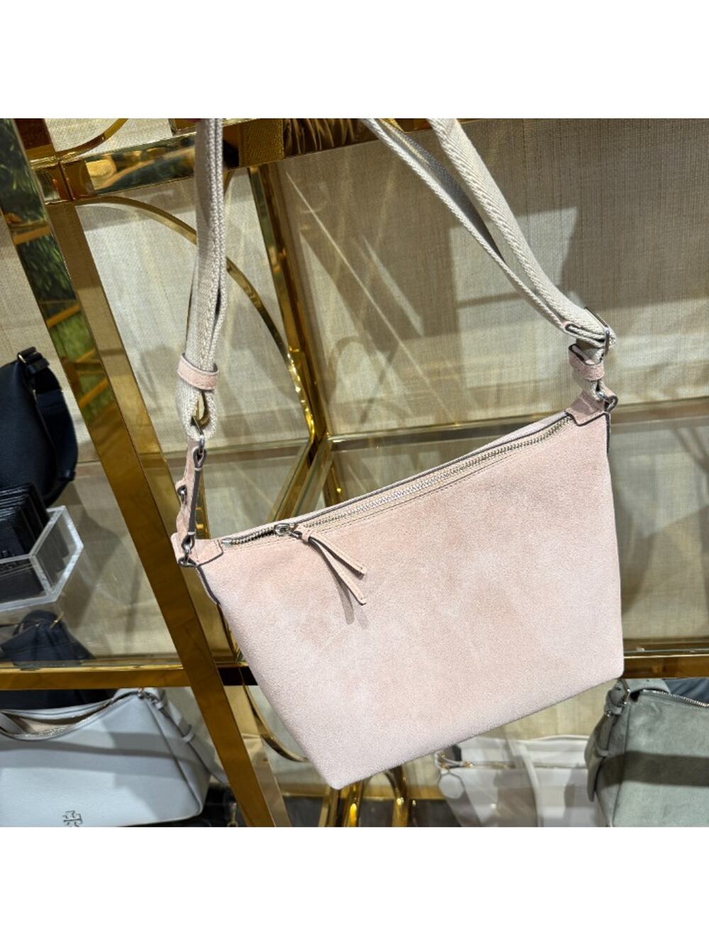 Tory Burch Thea Suede Slouchy Crossbody 180452 MALVA $550